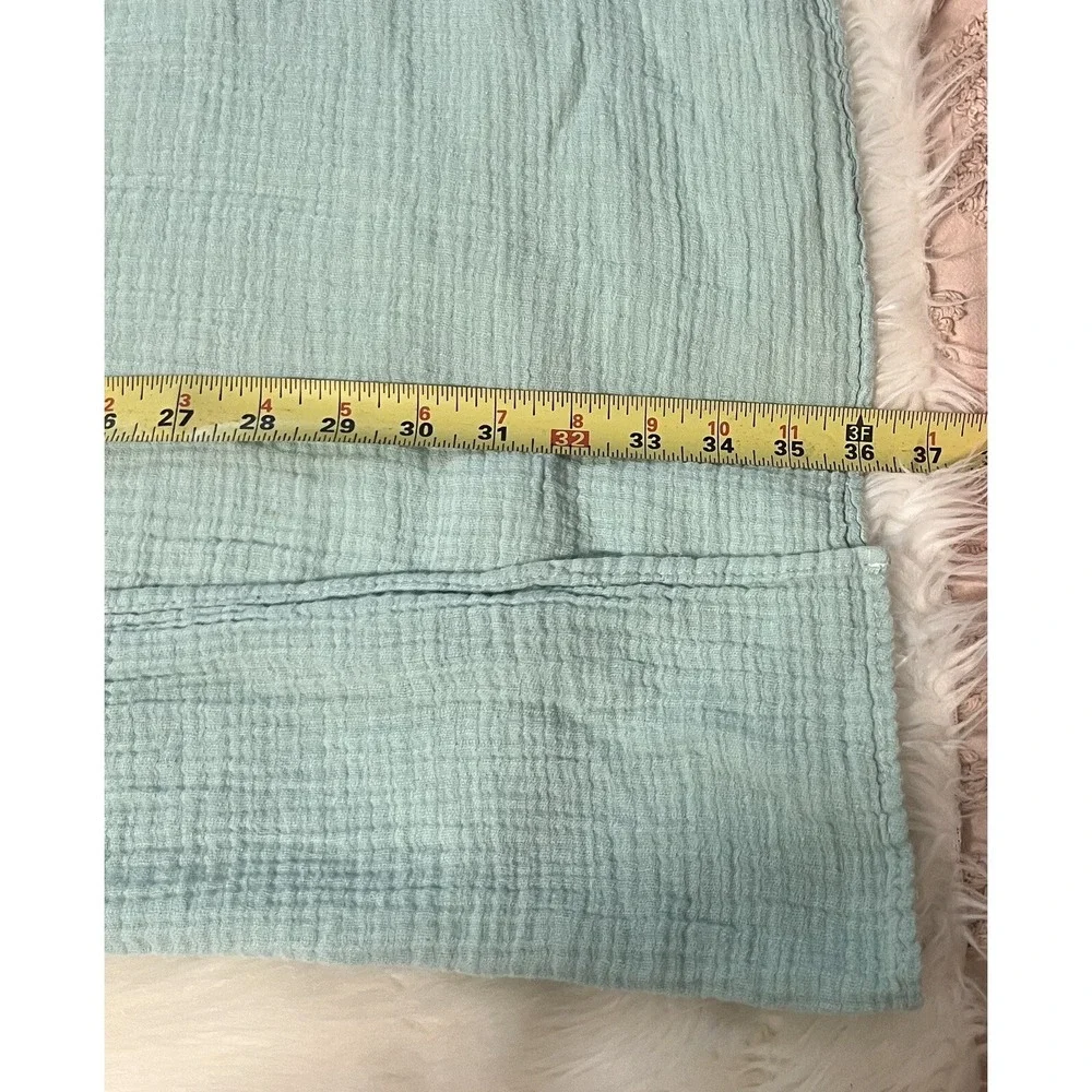 Kyle & Deena Mint Green Cotton Muslin Baby Blanket Crinkle Gauze Swaddle 30x36‎